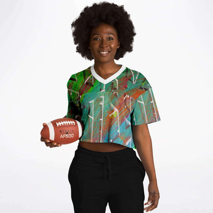 Gavin Scott Cropped Football Jersey w/Black Collar (Femme XS-XL)