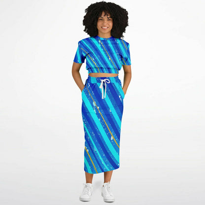 Gavin Scott Cropped Top & Full Skirt Set (Femme XS-XL)