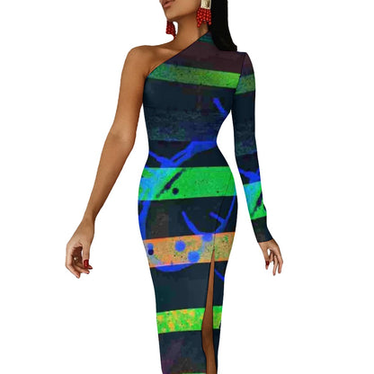 Gavin Scott Half Sleeve Slit Dress (Femme XS-L)