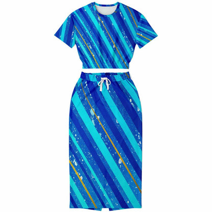 Gavin Scott Cropped Top & Full Skirt Set (Femme XS-XL)