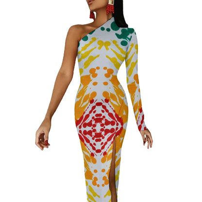 Gavin Scott Half Sleeve Slit Dress (Femme XS-L)