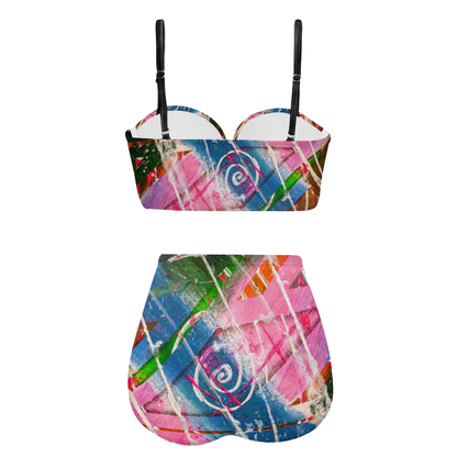 Gavin Scott High Waist Two Piece Bikini Swimsuit (Femme S-2XL)