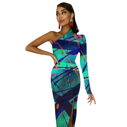 Gavin Scott Half Sleeve Slit Dress (Femme XS-L)