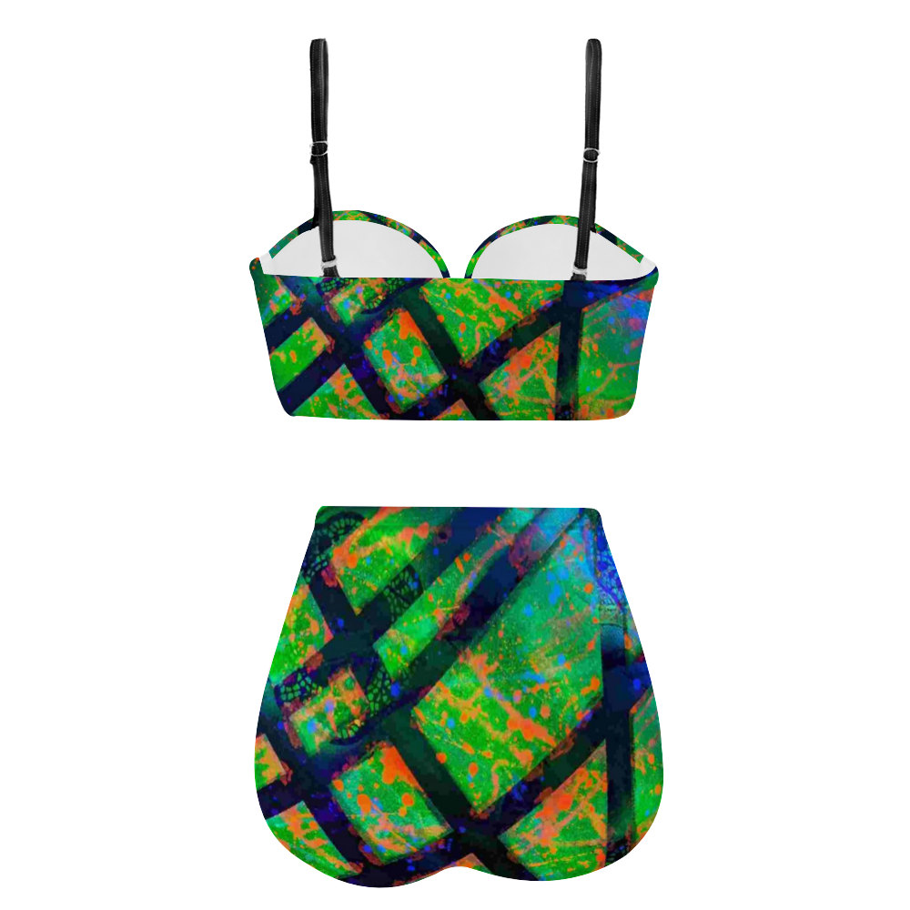 Gavin Scott High Waist Two Piece Bikini Swimsuit (Femme S-2XL)