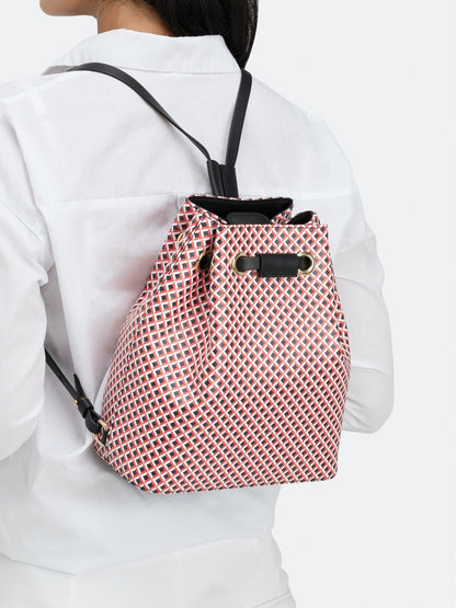 Gavin Scott 100% Genuine Nappa Leather Drawstring Bucket Backpack