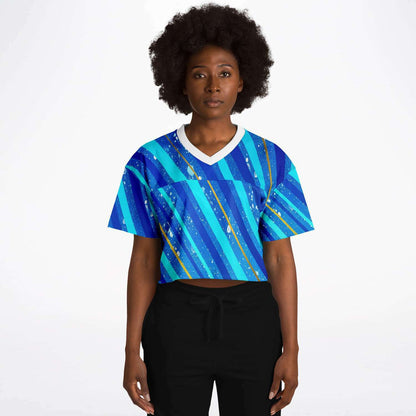 Gavin Scott Cropped Football Jersey w/White Collar (Femme XS-XL)