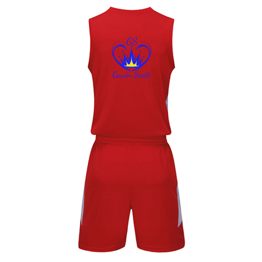 Gavin Scott Red Basketball Suit Jerseys & Shorts Set (Genderless XL-5XL)