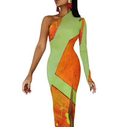 Gavin Scott Half Sleeve Slit Dress (Femme XS-L)