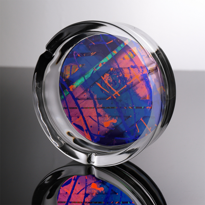 Gavin Scott Round Glass Ashtray with 3 Slots