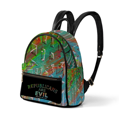 Gavin Scott REPUBLICANS ARE EVIL Leather Backpack