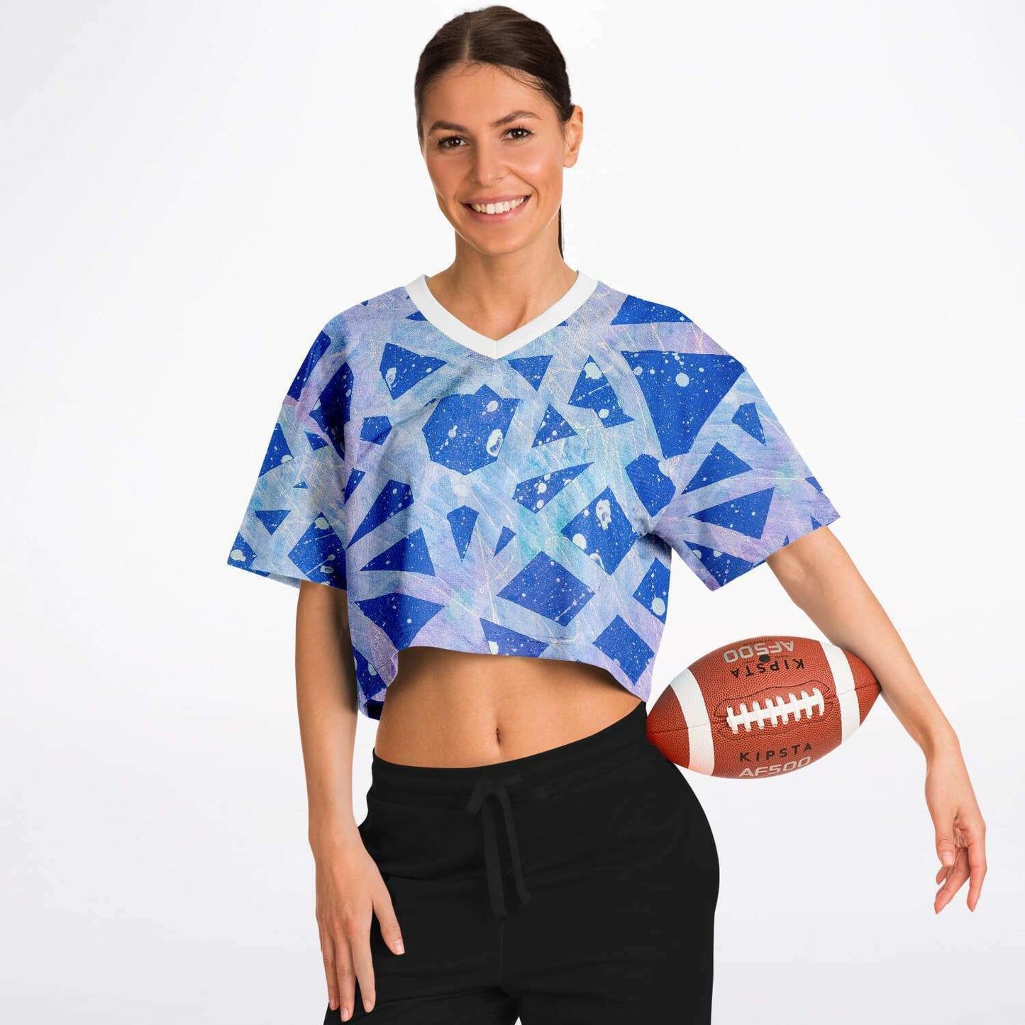 Gavin Scott Cropped Football Jersey w/White Collar (Femme XS-XL)