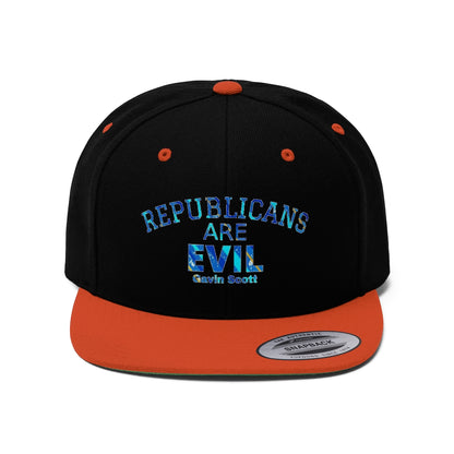 Gavin Scott REPUBLICANS ARE EVIL Flat Bill Hat