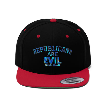 Gavin Scott REPUBLICANS ARE EVIL Flat Bill Hat
