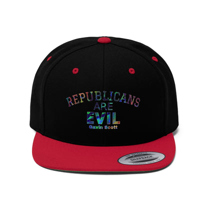 Gavin Scott REPUBLICANS ARE EVIL Flat Bill Hat