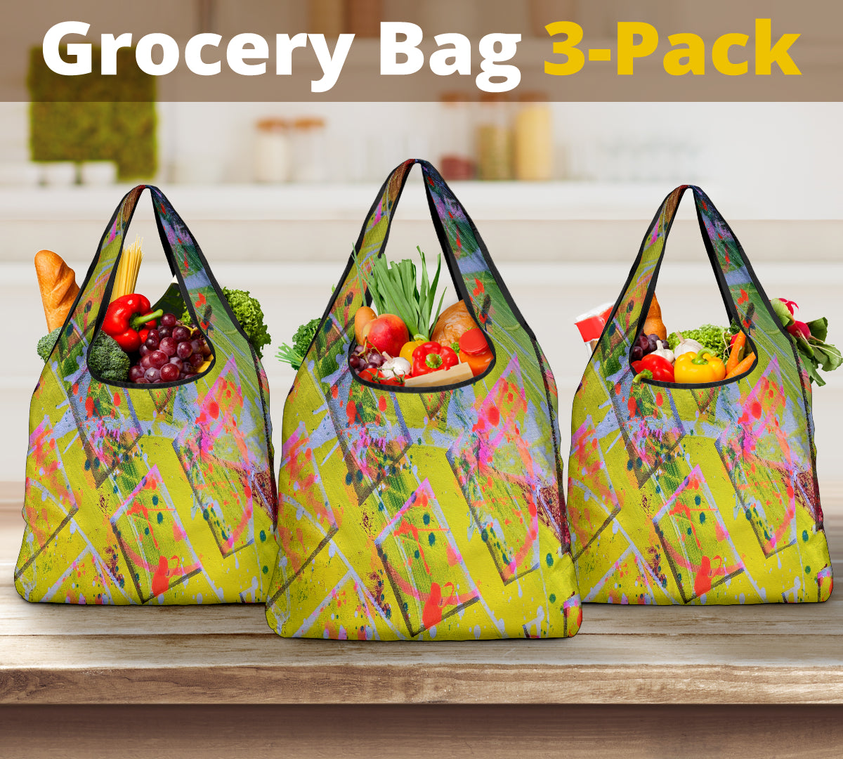 Gavin Scott Reusable Grocery Bags (Set of 3)