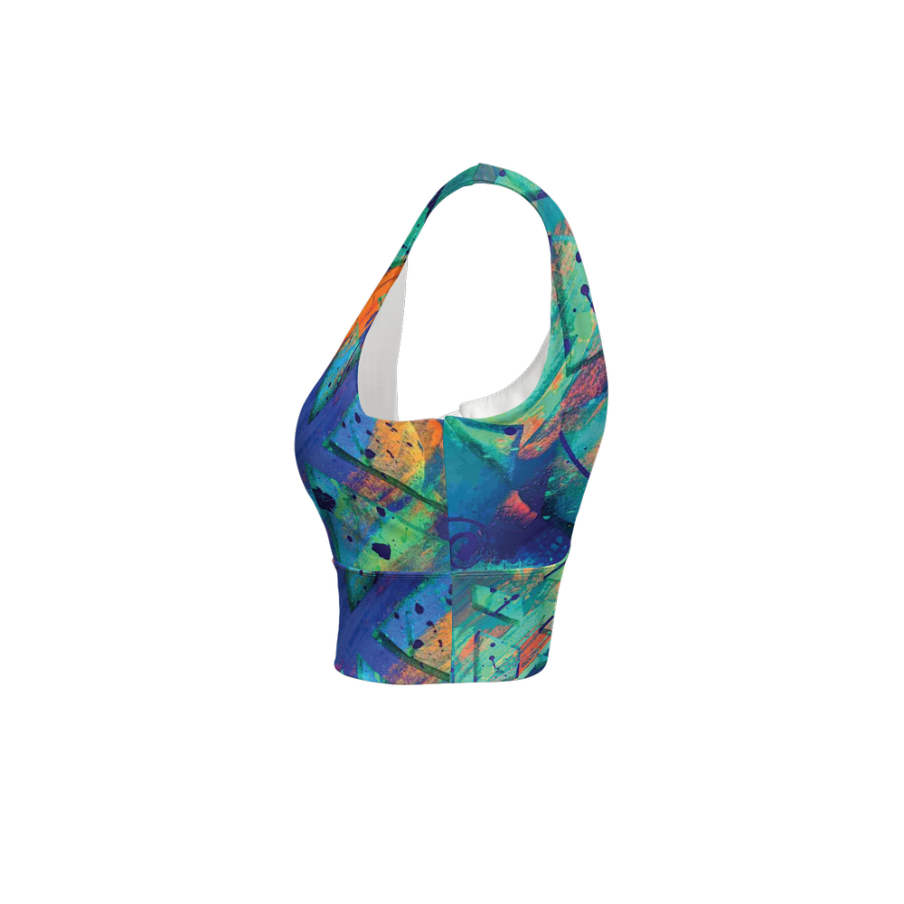 Gavin Scott Longline V-Shape-Back Sports Bra-Butter Soft Texture