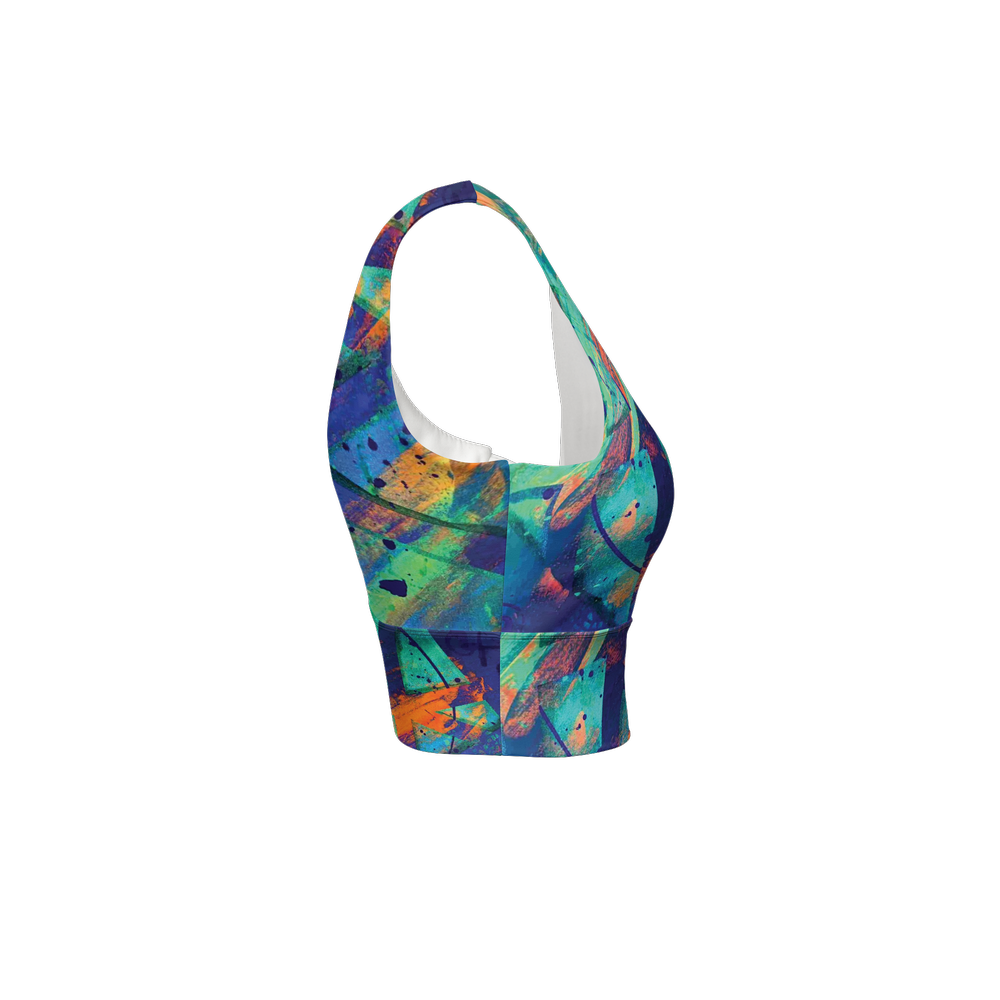 Gavin Scott Longline V-Shape-Back Sports Bra-Butter Soft Texture