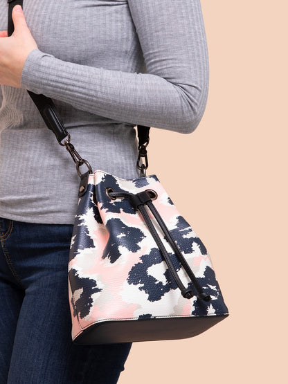 Gavin Scott 100% Genuine Nappa Leather Drawstring Bucket Bag